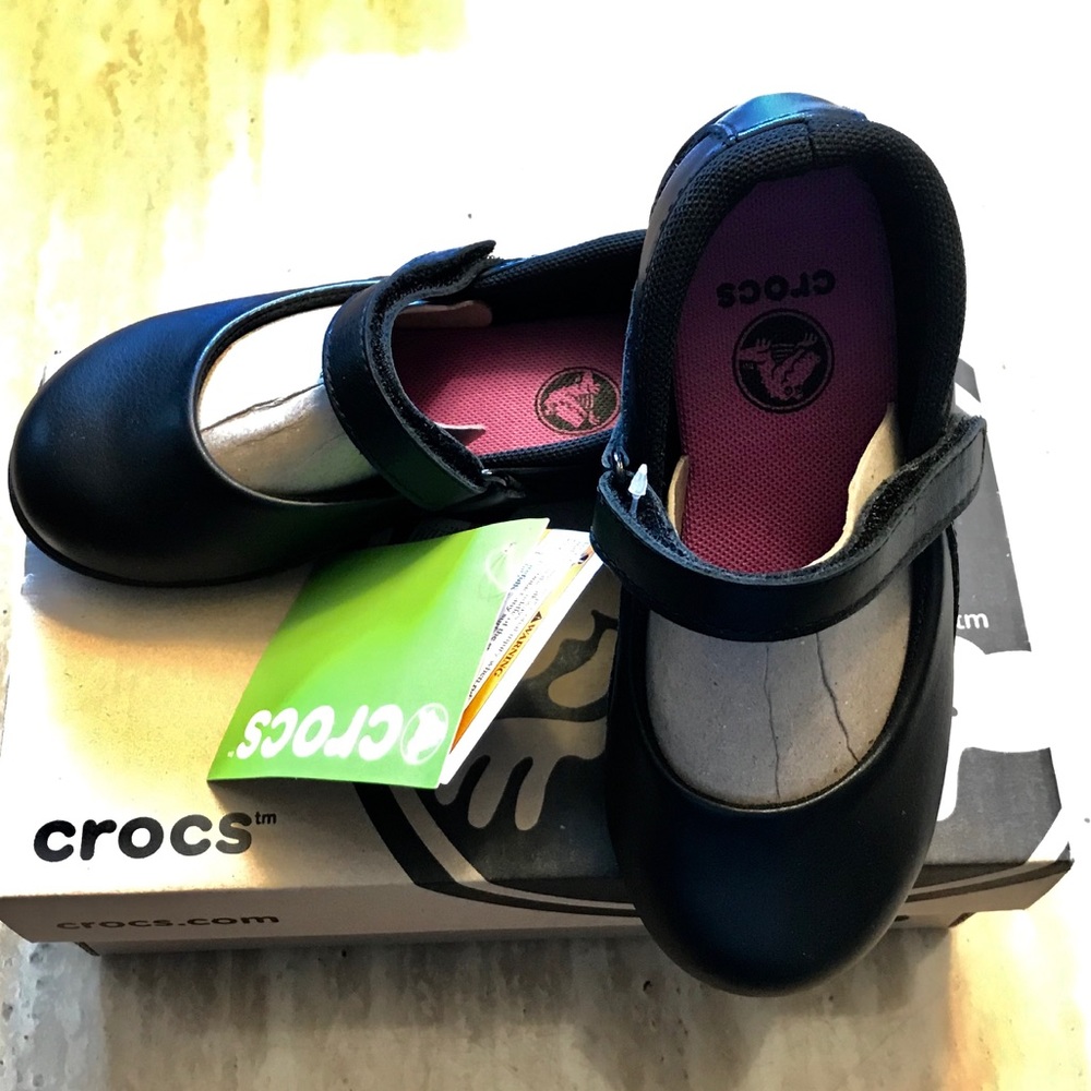 Brand New Crocs Mary Jane Black Girls Size C12